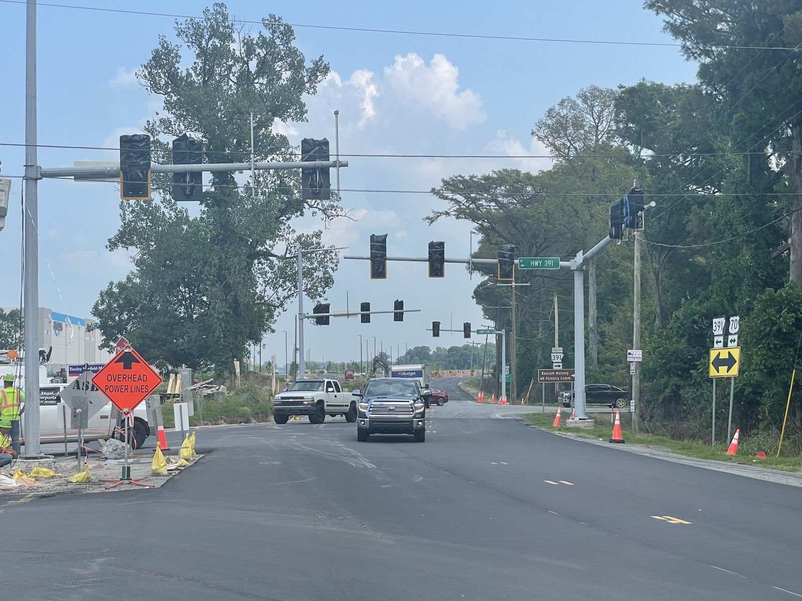 New mast-arm traffic signals serving the Highway 391 corridor