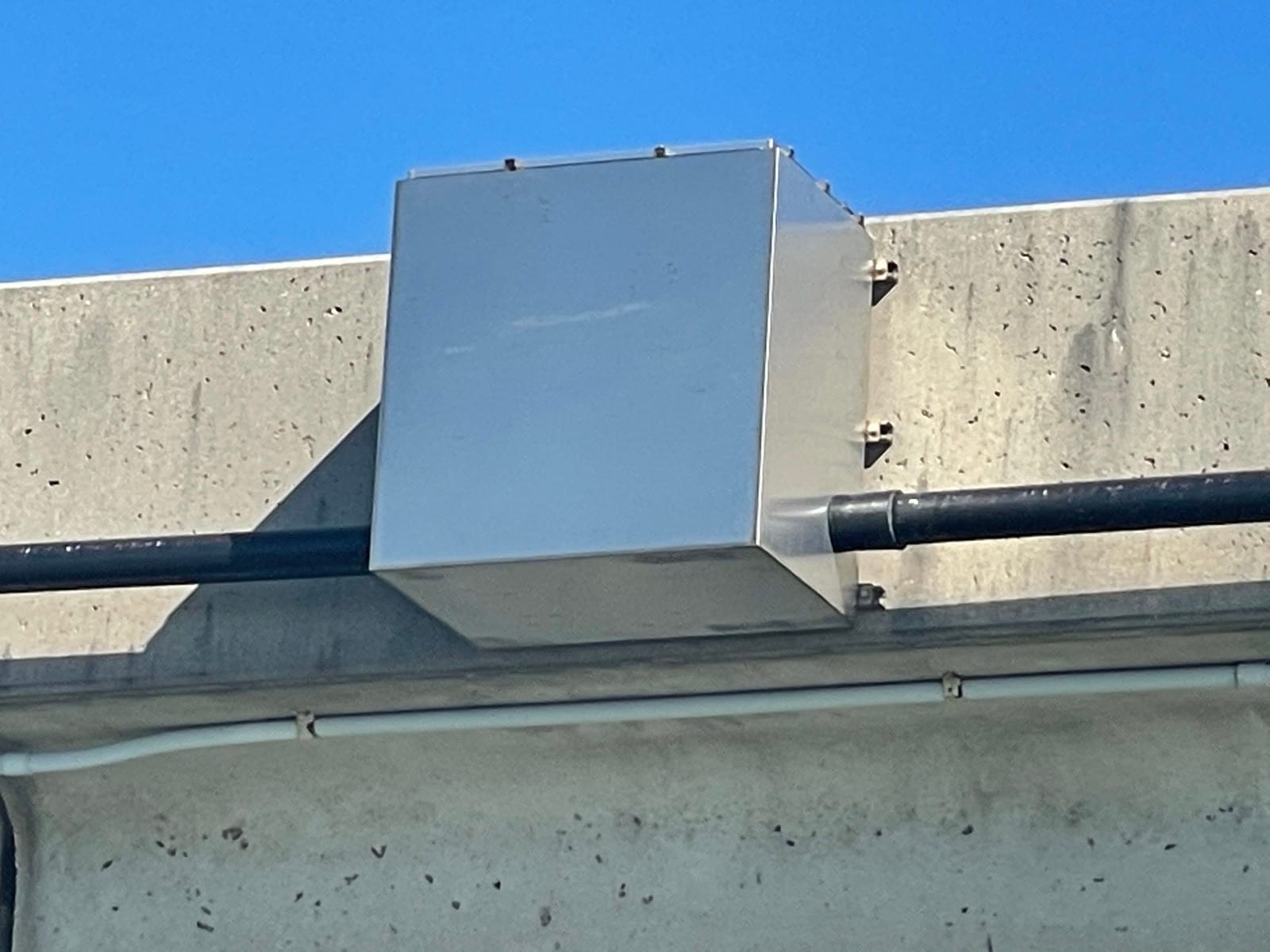 Close view of a marine-grade stainless bridge enclosure